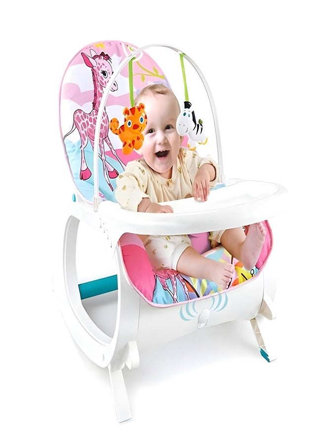 STOFFIER GARTEN Animal Baby Rocker with Soothing Music and Vibration, Rocker Chair for Baby, Adjustable backrest Recline Feature Rocker for 1 Year Old - Image 1